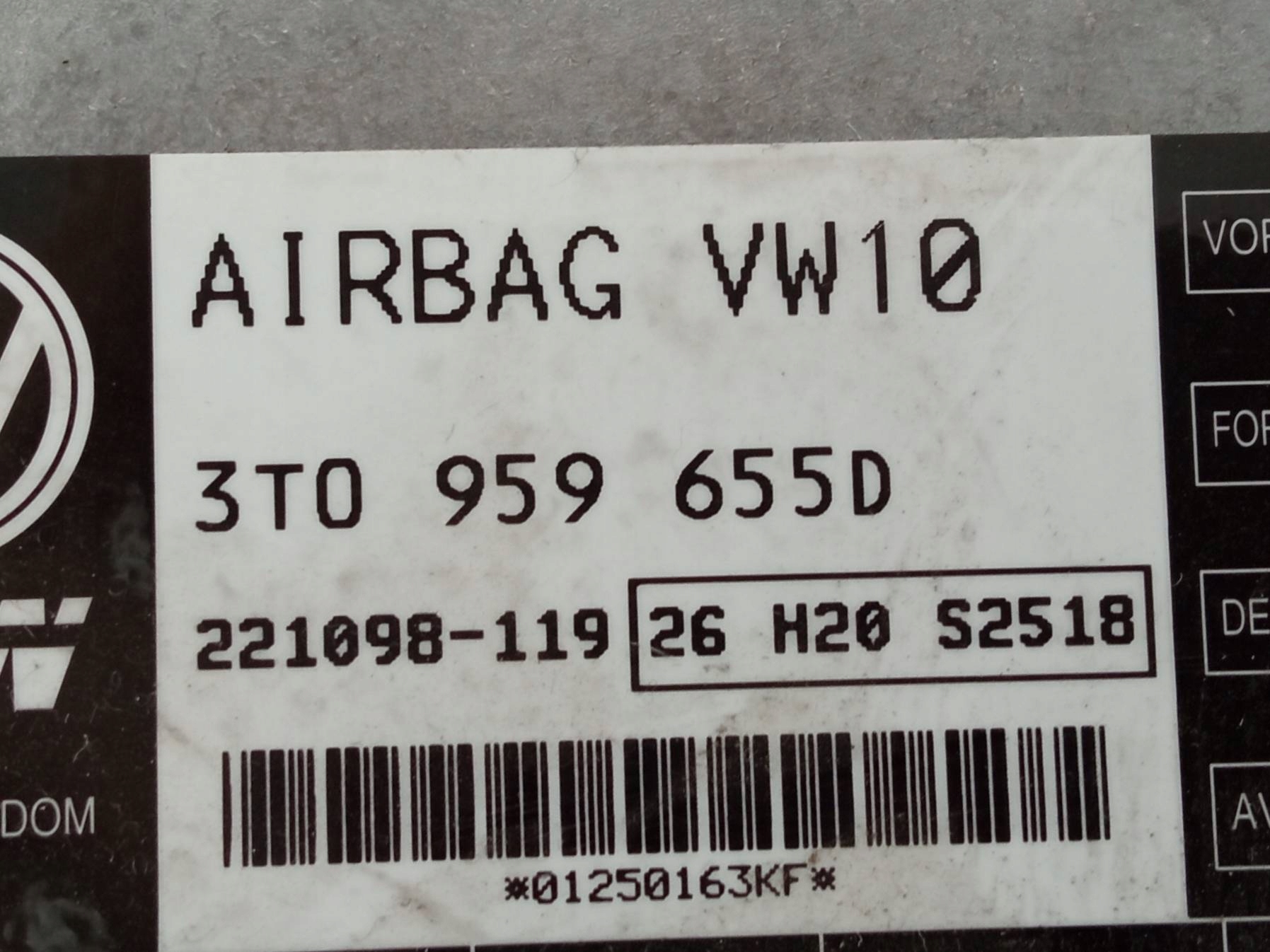 SENSOR airbag 3T0959655D Skoda Superb II (2008-2015)