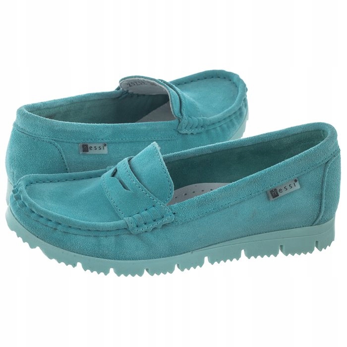 

Buty Damskie Mokasyny Obuwie Nessi Turkosowe 20739