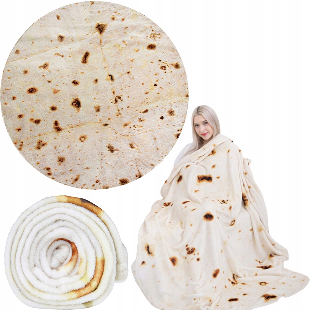 

Duży Koc Tortilla Burrito Narzuta 150x150 Okrągły