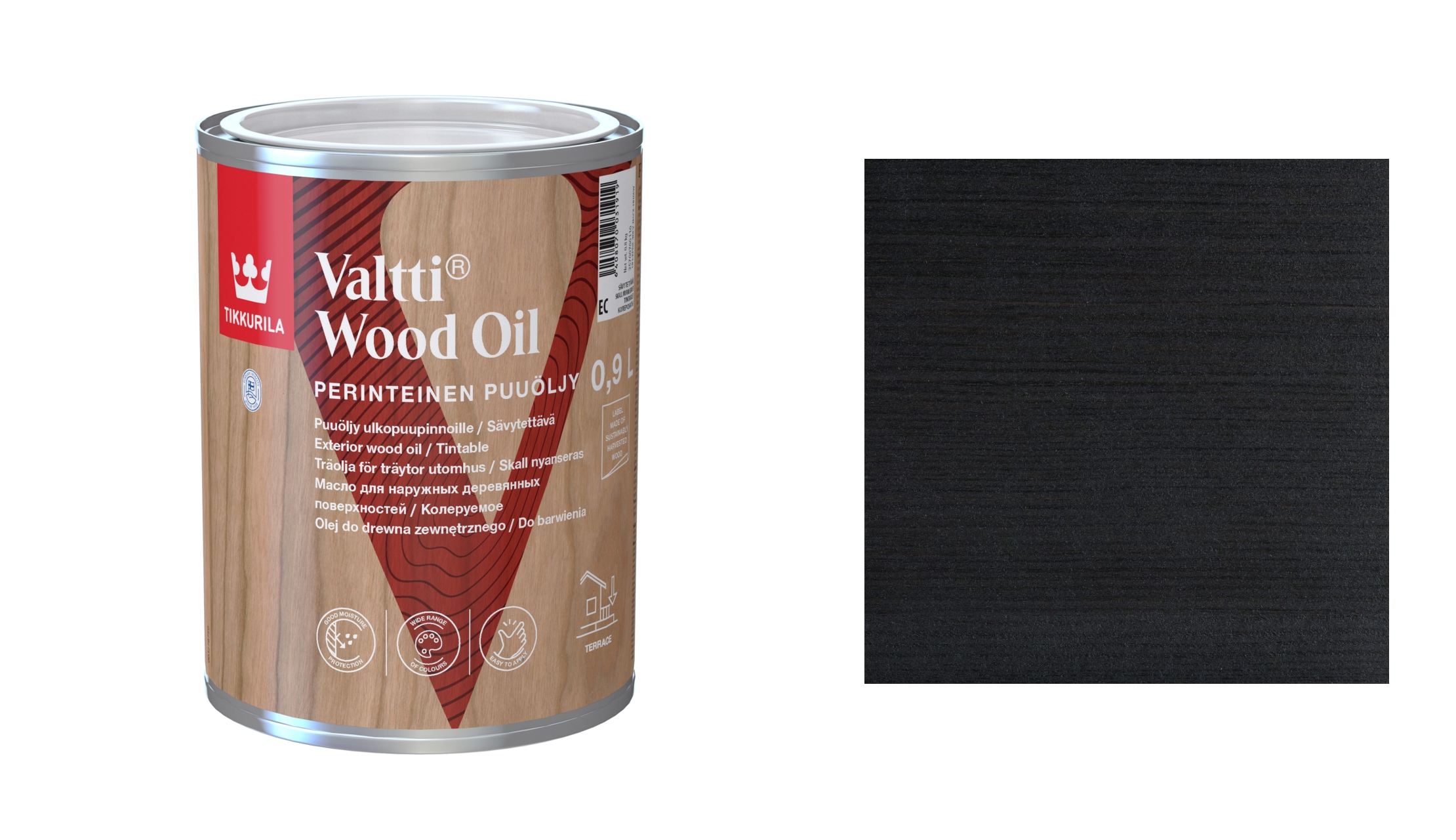 Tikkurila Valtti Wood Oil 0,9L 5089 Piki Ochranný Rozpouštědlový Olej