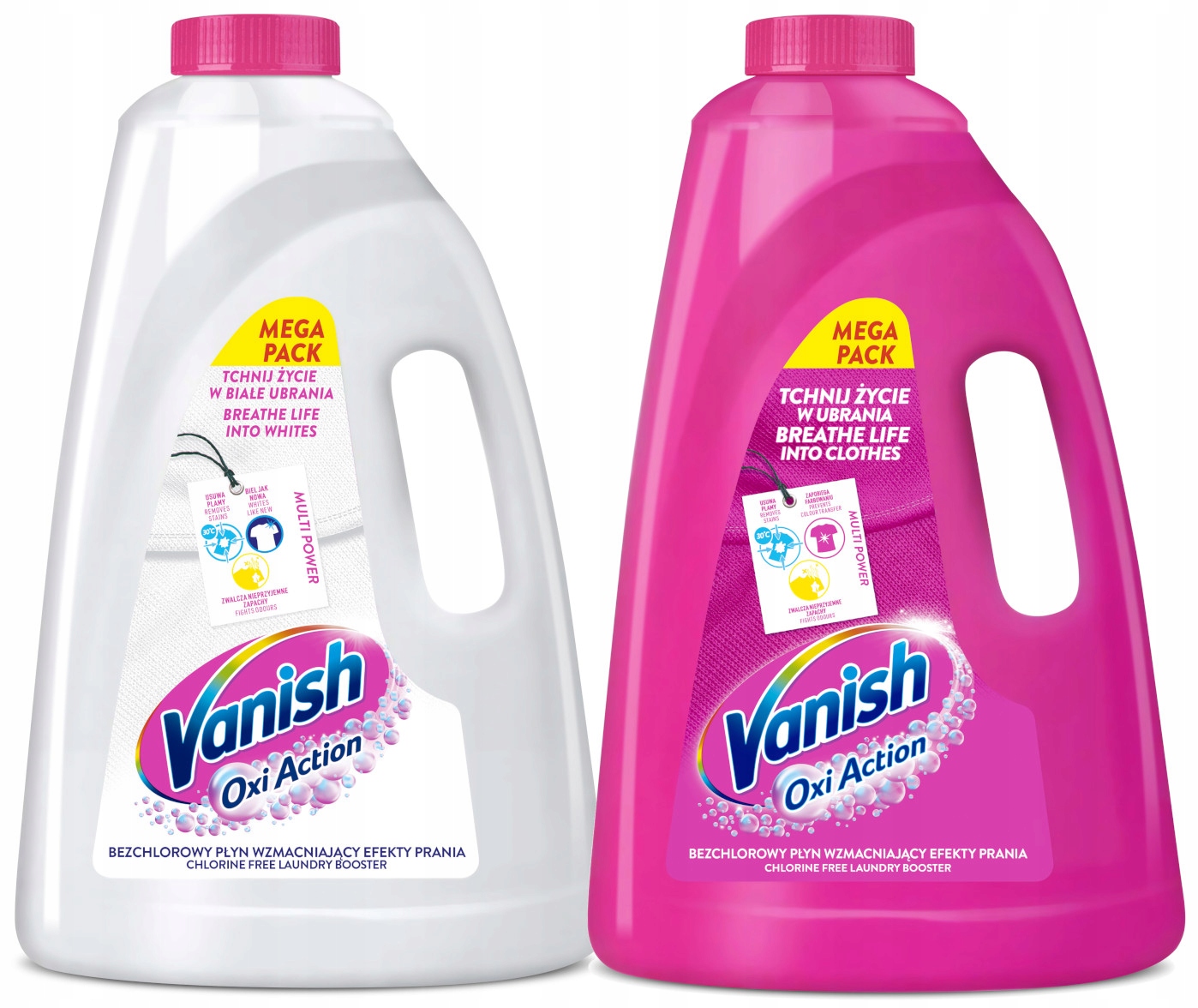 Sada Vanish Oxi Action Tekutý odstraňovač skvrn pro barvu a bílou barvu 2x3L