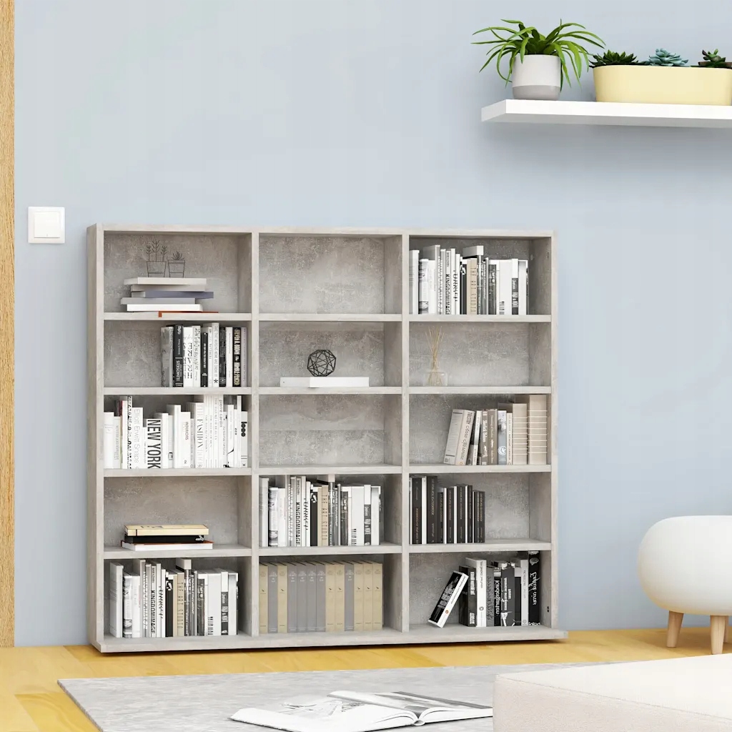 vidaXL Skříňka na CD betonově šedá 100 x 23 x 89,5 cm kompozitní dřevo