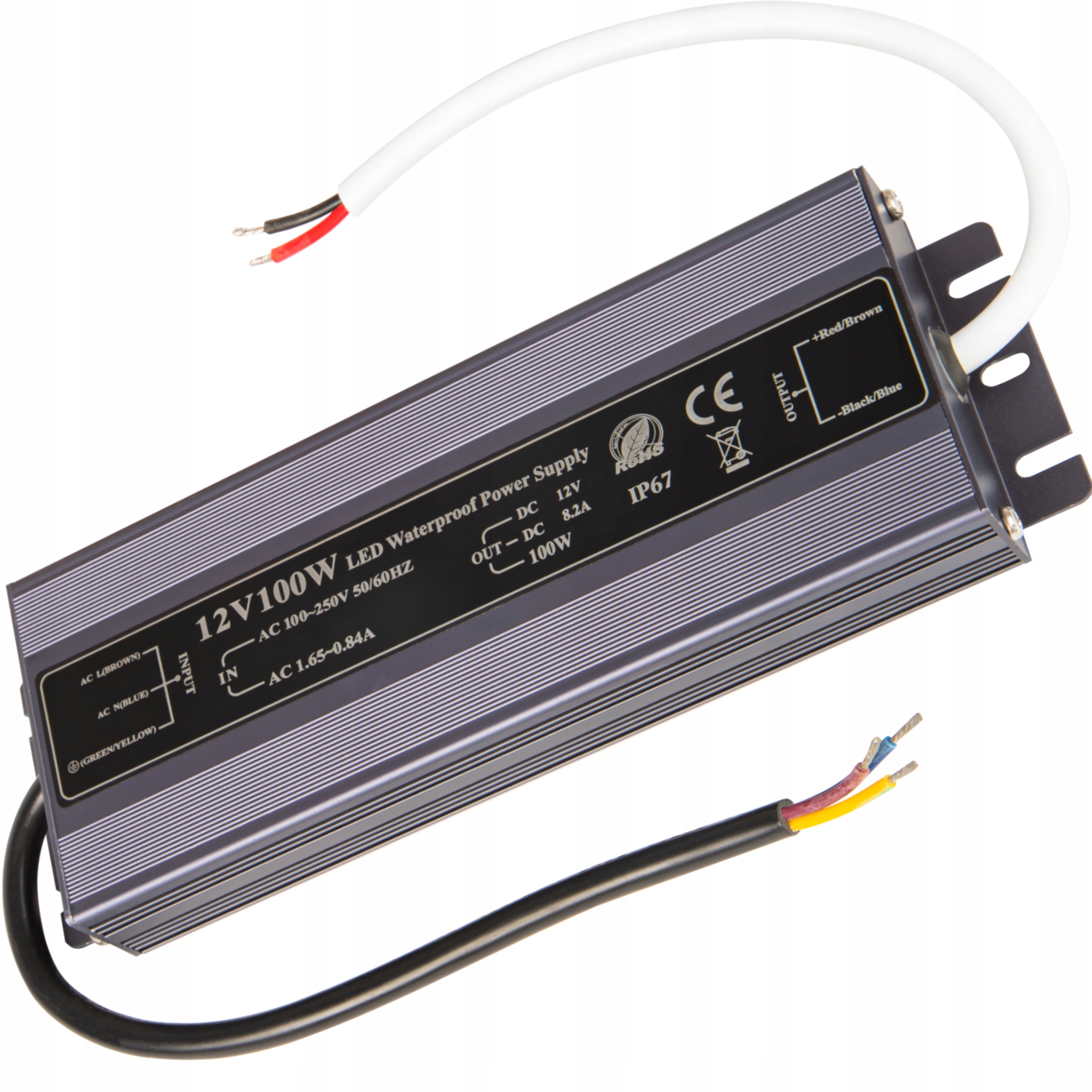 

Zasilacz Taśmy Led Wodoodporny IP67 12V 8,33A 100W