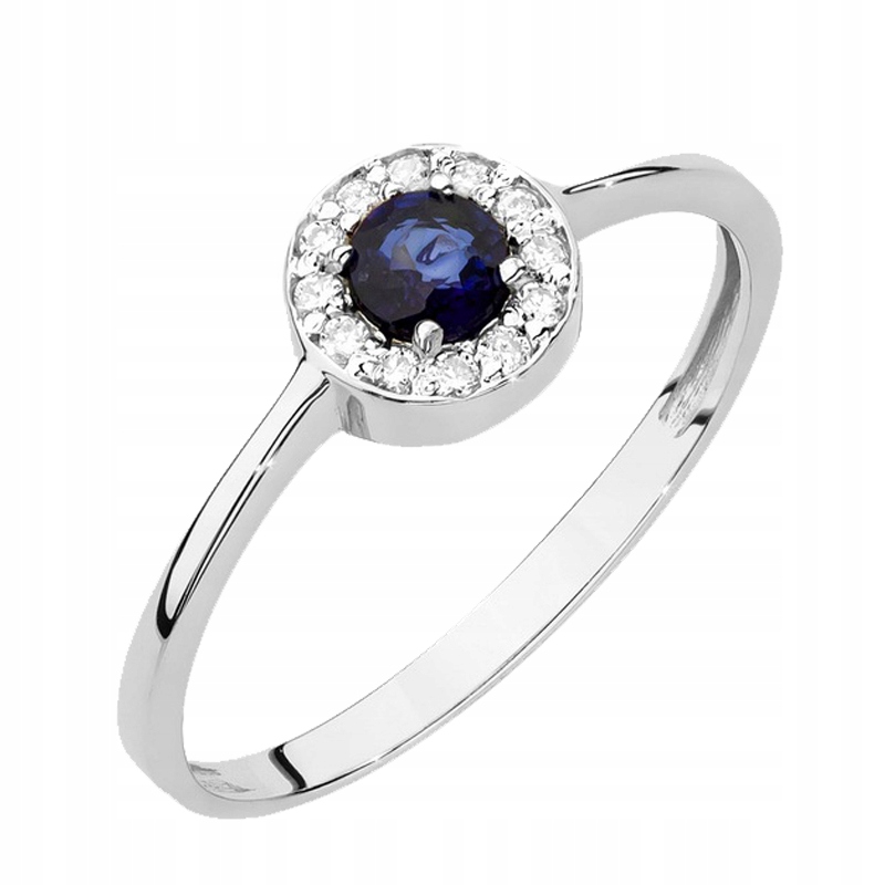 

Pierścionek Złoty Z Szafirem I Brylantami