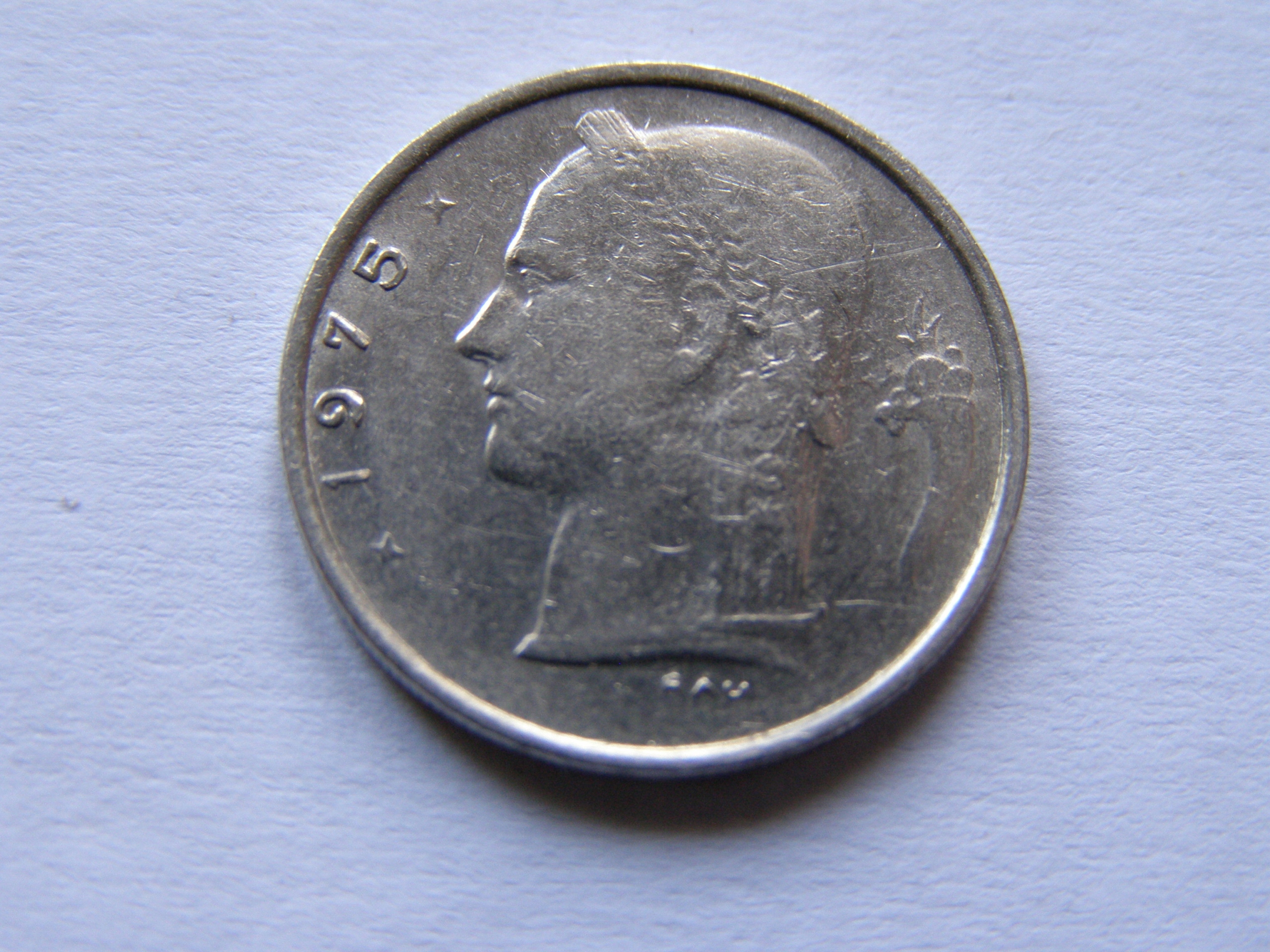 BELGIA 1 FRANC 1975 ROK BELGIQUE !!!!!!!!!!!! 0961