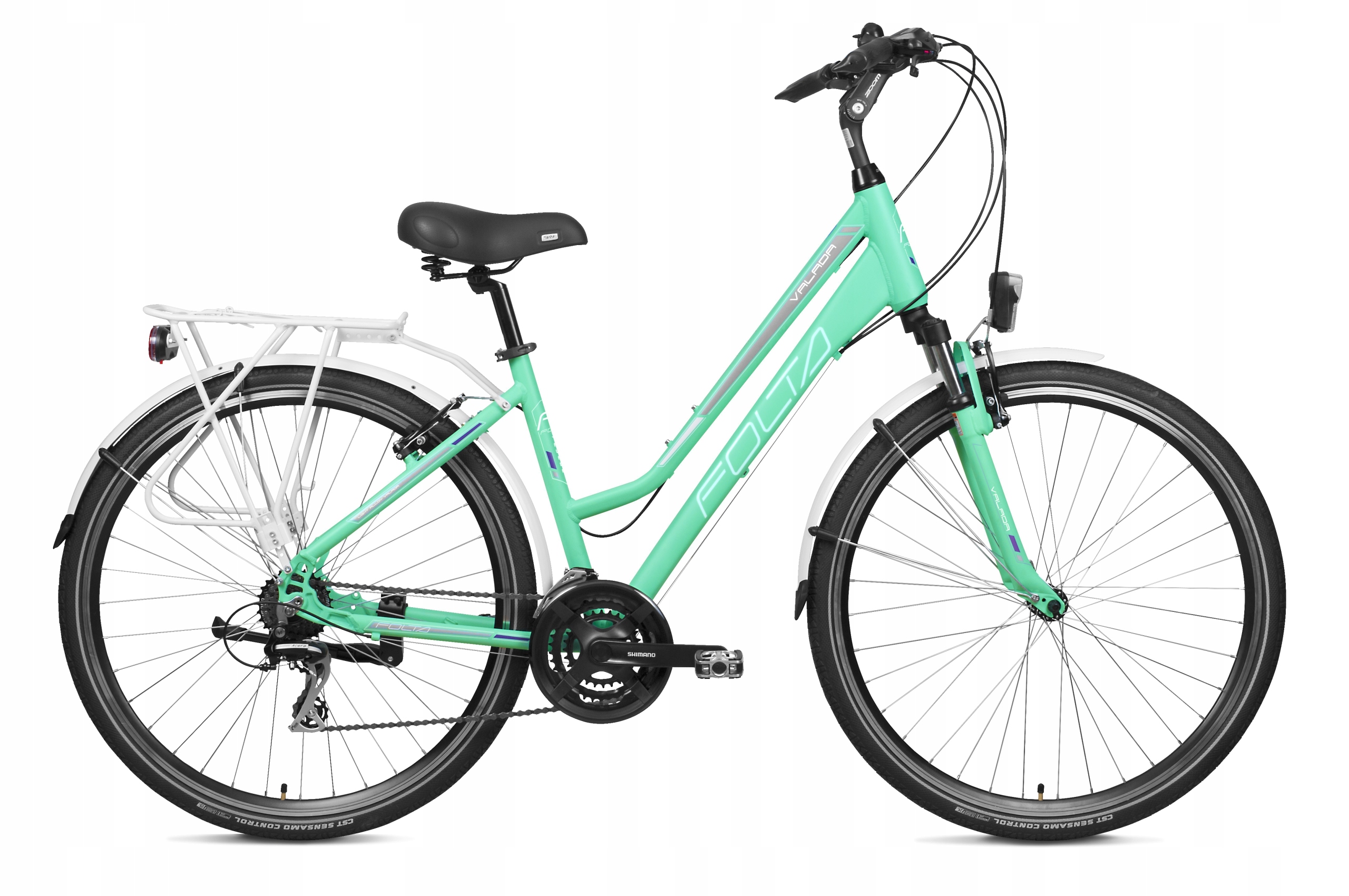 Rower trekkingowy 28 rama aluminiowa miejski damski damka Shimano miętowy