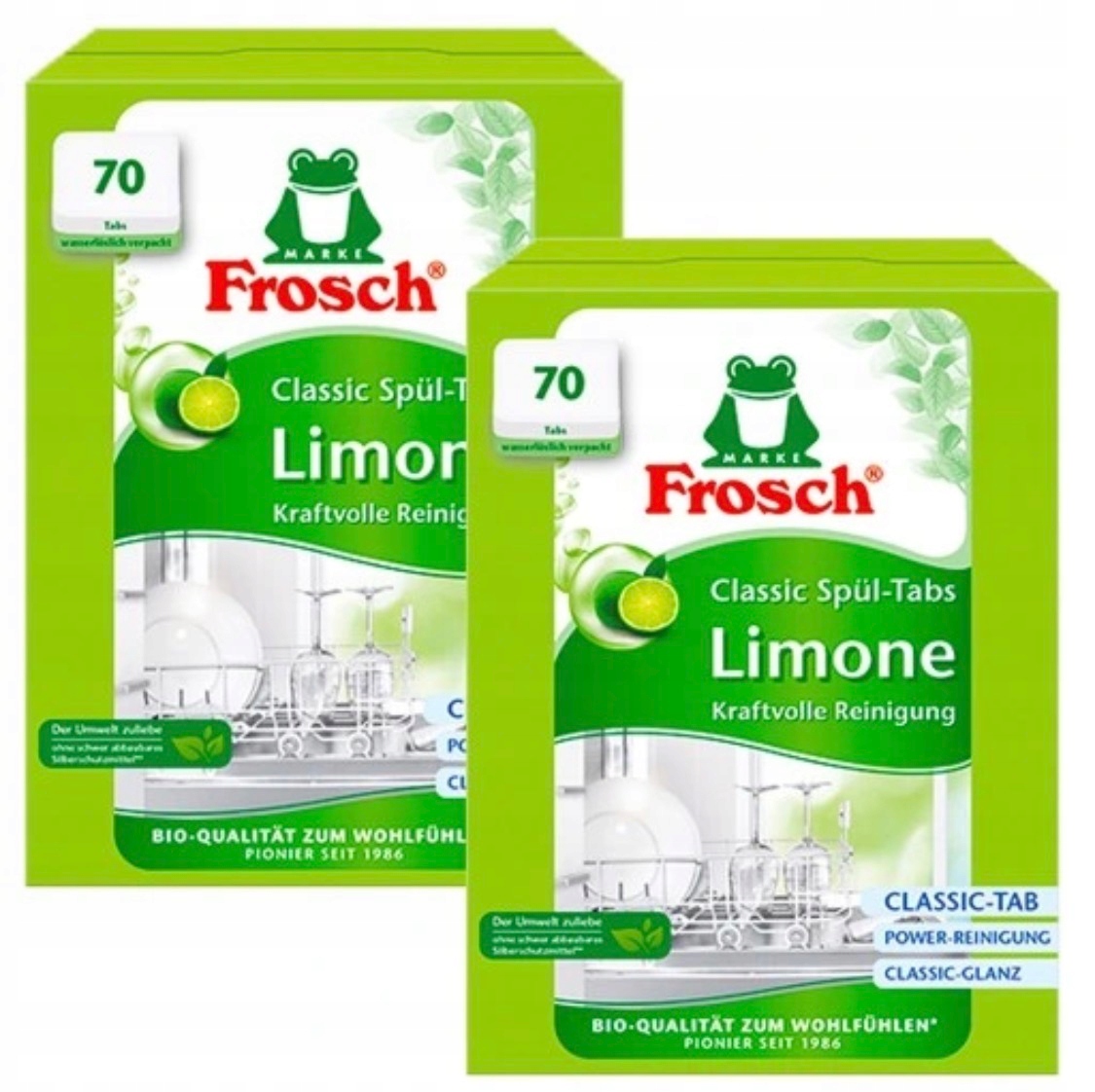 2x Frosch 70 ks kapslí do myčky nádobí Limetkové 140 ks Německé