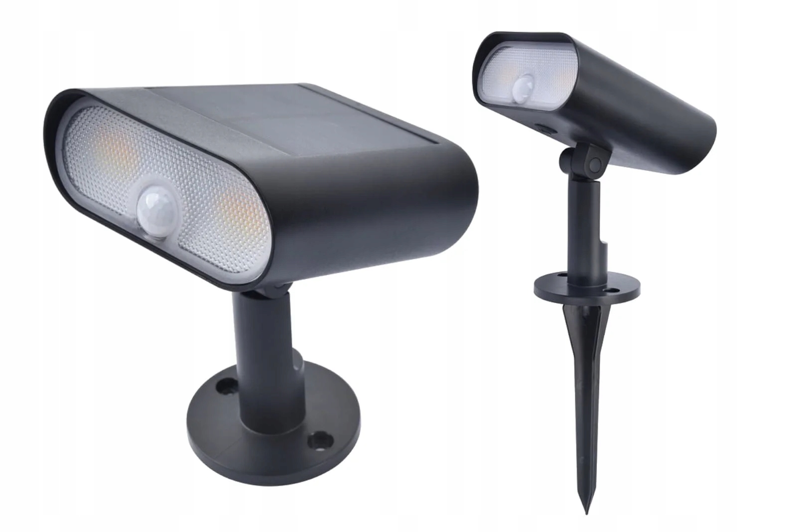 Lutec Ginbo Čierna Led nástenná lampa 7W Solar IP44 Snímač pohybu