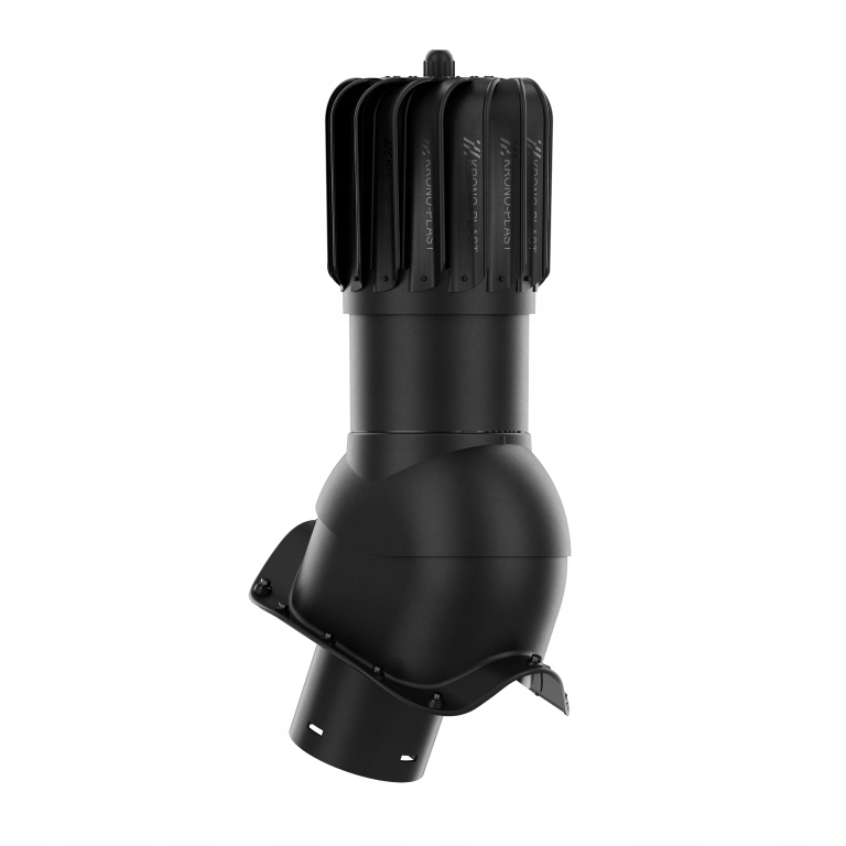 Větrací komín Otočný podlouhlý fi125 pro vlnitou desku Černý 9005