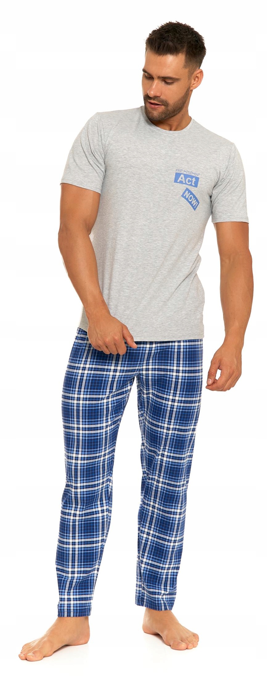 Pánské pyžamo s krátkým rukávem, dlouhé kalhoty Moraj 4XL