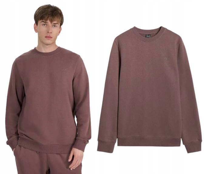 Pánská mikina 4F M1981 nerozepínací bez kapuce hnědá 3XL