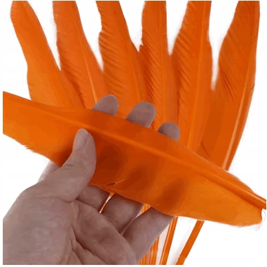 pomarańczowe - DŁUGIE PIÓRO GĘSIE 30-35 cm