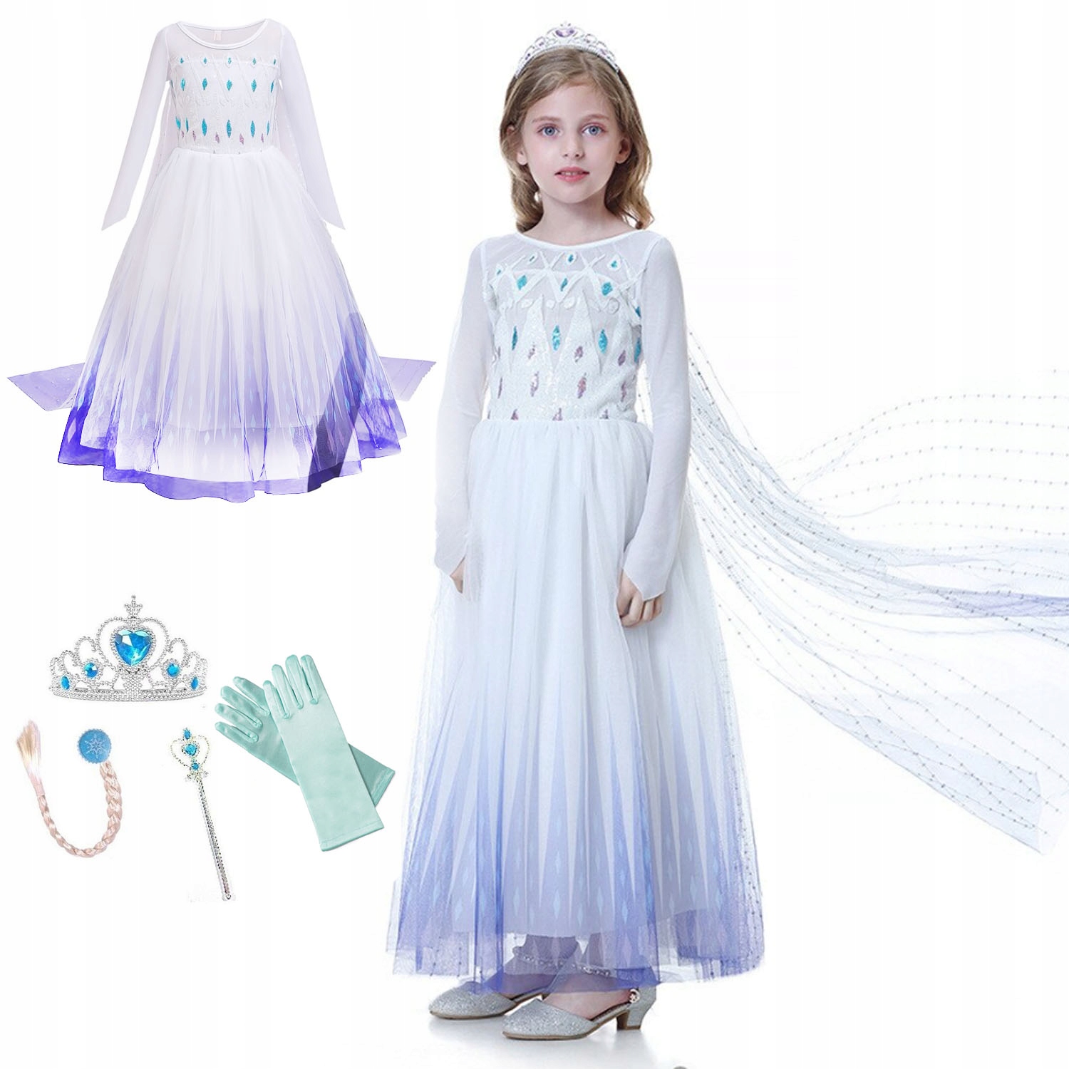 

Frozen 2 Sukienka Elsa Kraina Lodu 3-4 L Zestaw