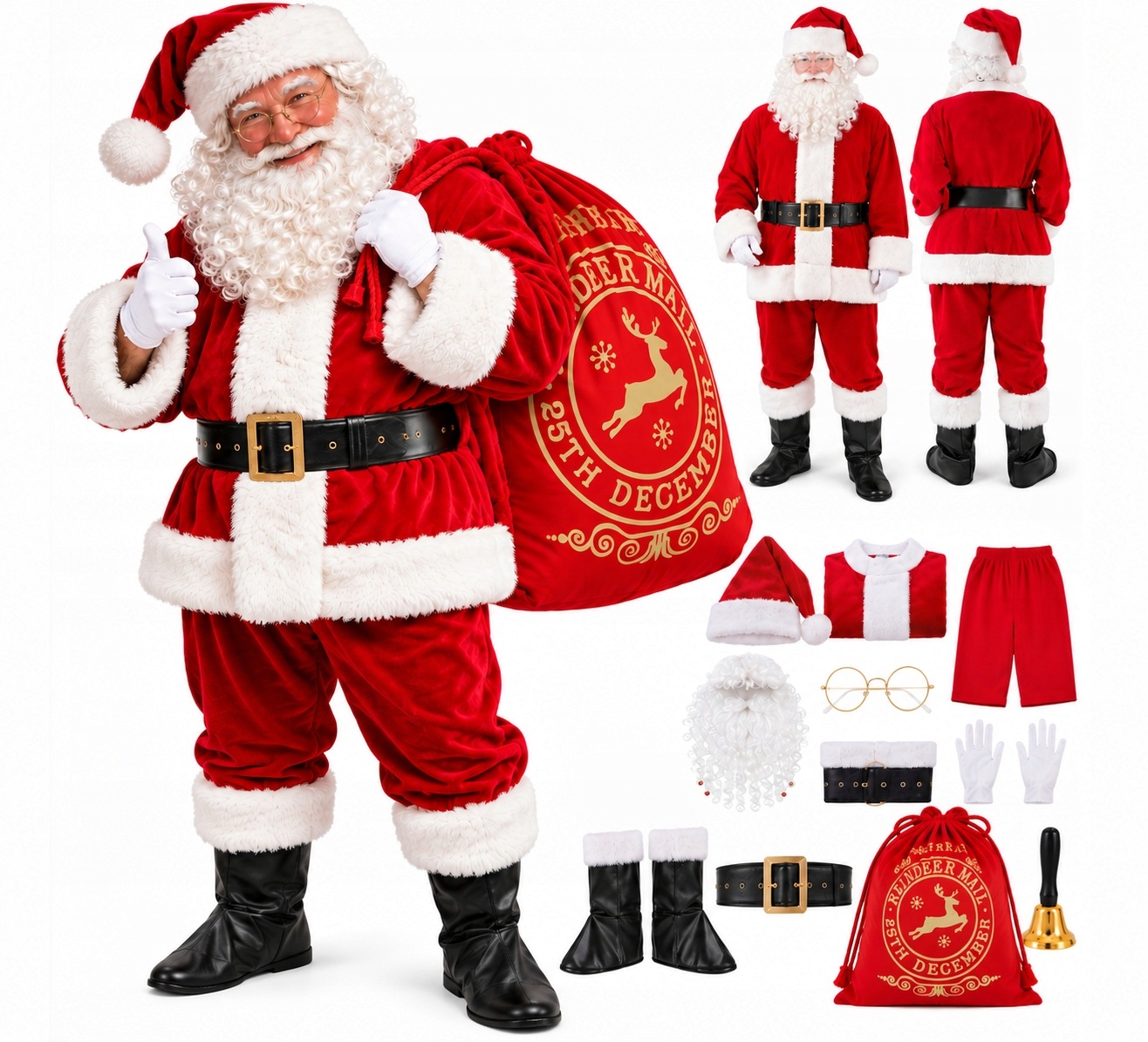 Kostým Santa Claus Hvězda Profesionální Velikost Univerzální