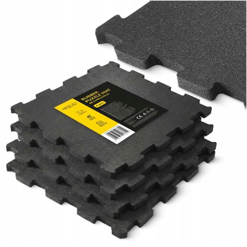 4FIZJO Treningowa mata gumowa, puzzle, podłoga sportowa 4szt. 2 cm