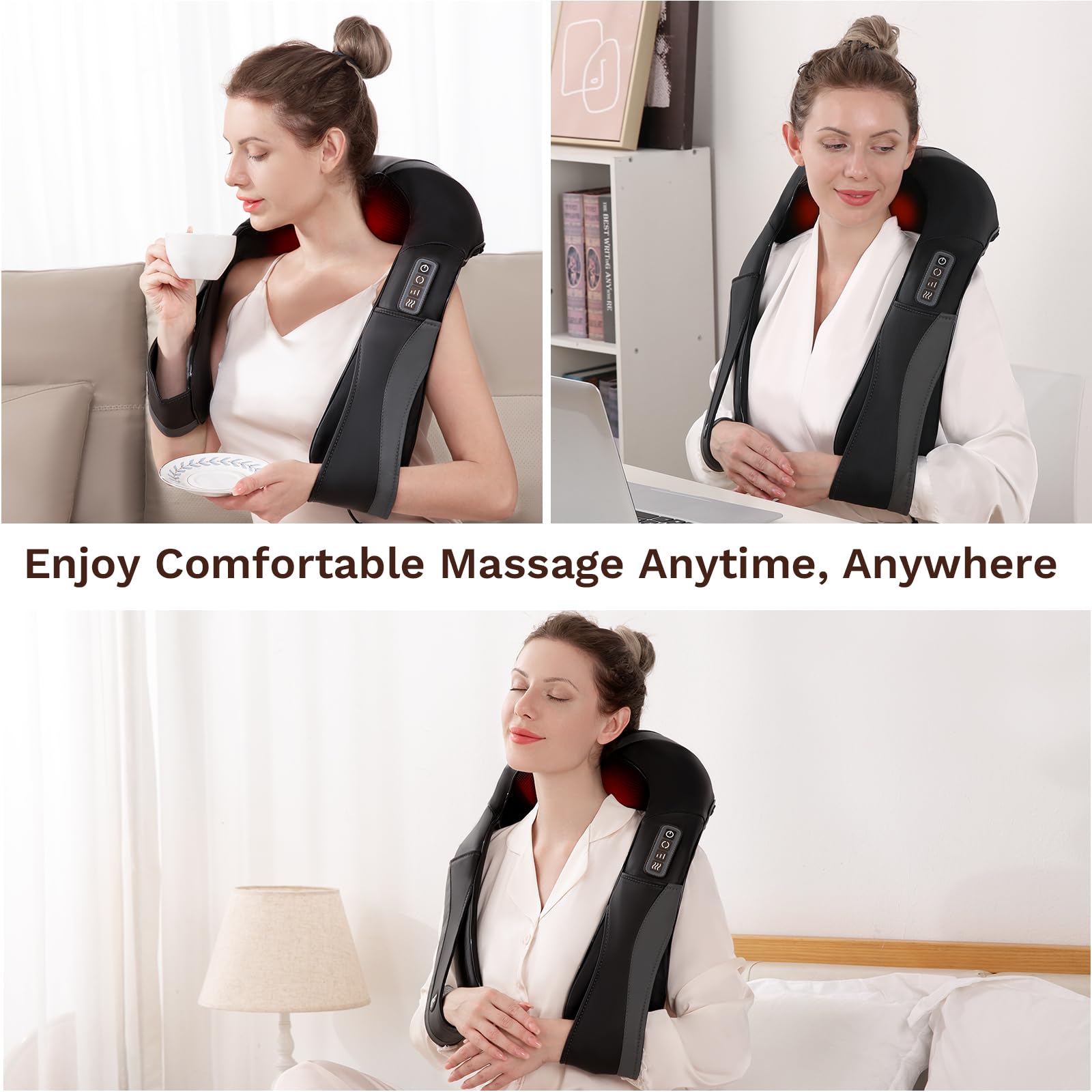 SHIATSU Masażer Szyi i Ramion z Podgrzewaniem Elektryczny Do Domu i Biura — miniatura 8
