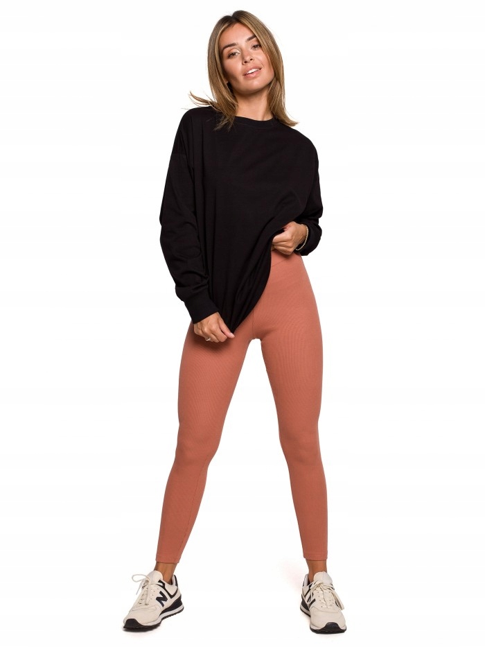 

Eu XXL B213 Legginsy z dzianiny prążkowanej - cegl