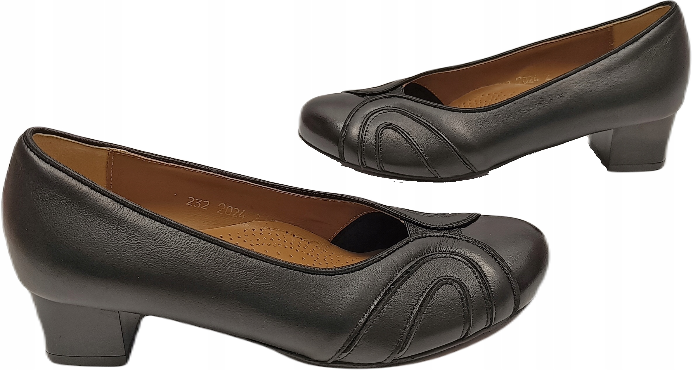 Pohodlné lodičky Koža haluksy Espinto c-232 černé r39,5