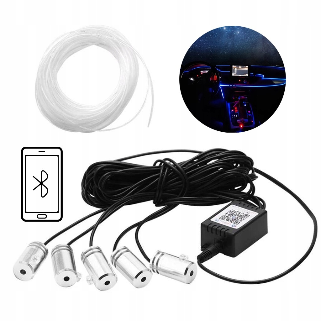 OŚWIETLENIE LED SAMOCHOD ŚWIATŁOWÓD 5W1 AMBIENT