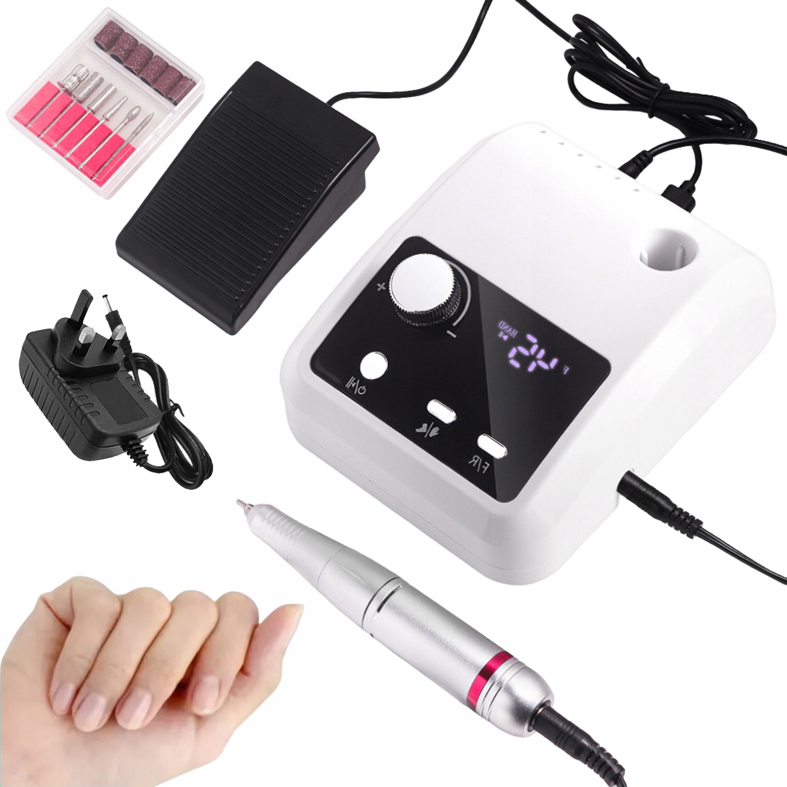 Elektrická Pilník Na Nehty 45000RPM Profesionální Manikúra Sada Bílá