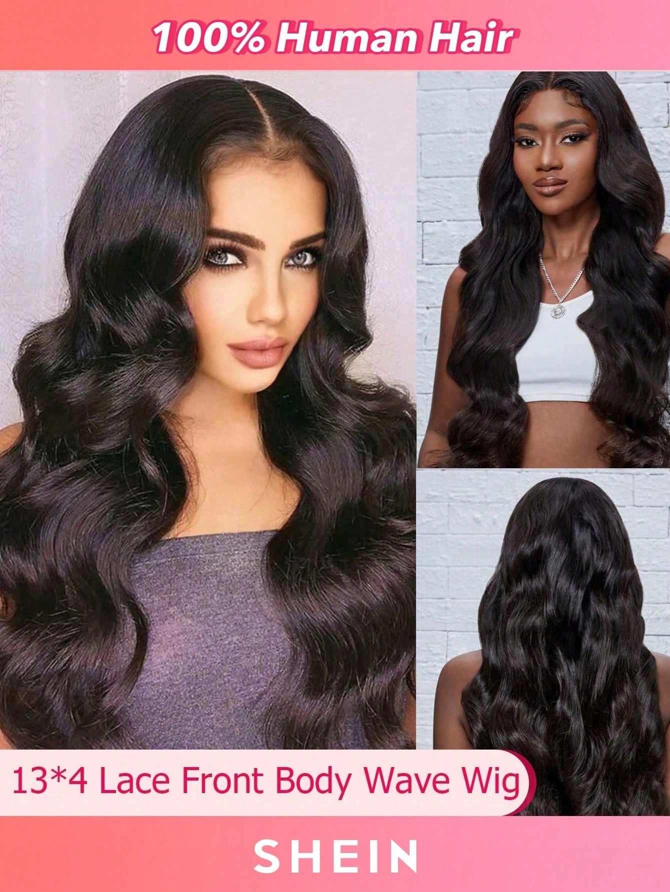 Shein Falowana peruka ciemny brąz