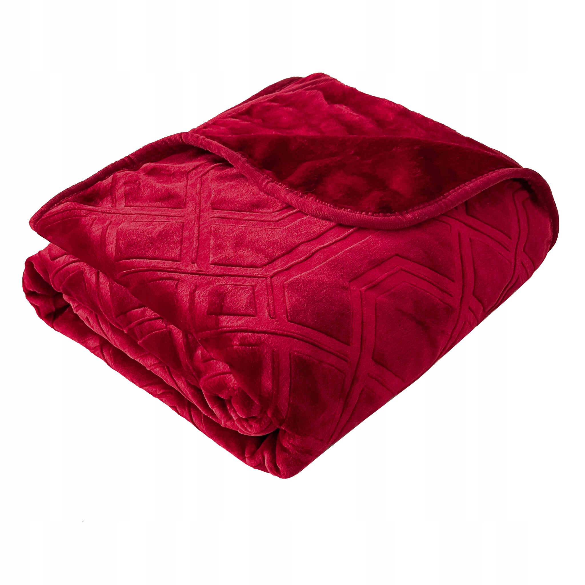 Akrylová lisovaná deka Vito 200x220 s geometrickým vzorem bordó