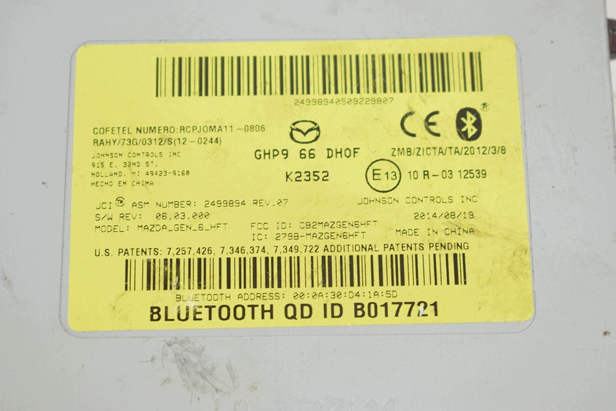 modul BLUETOOTH * MAZDA GHP9-66-DHOF