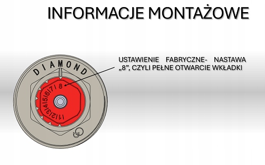 WKŁADKA ZAWOROWA TERMOSTATYCZNA DO GRZEJNIKA STALOWEGO TYPU V M30X1,5 Kod producenta WK.ZAW.V.M30X1,5-DIAM