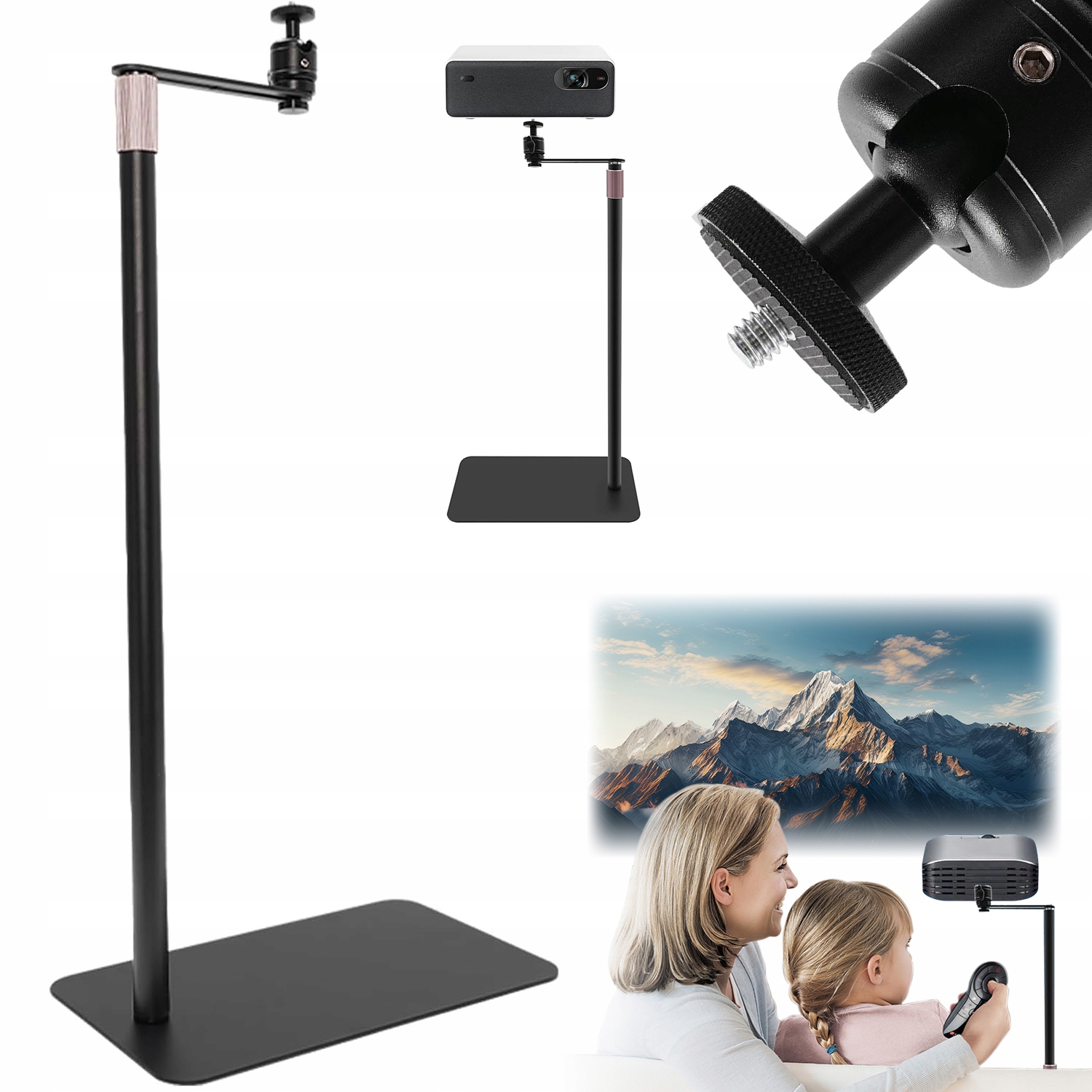 Stojan Pro Projektor, Horizontální Otáčení O 360° 60-120 CM, Maximální Stabilita