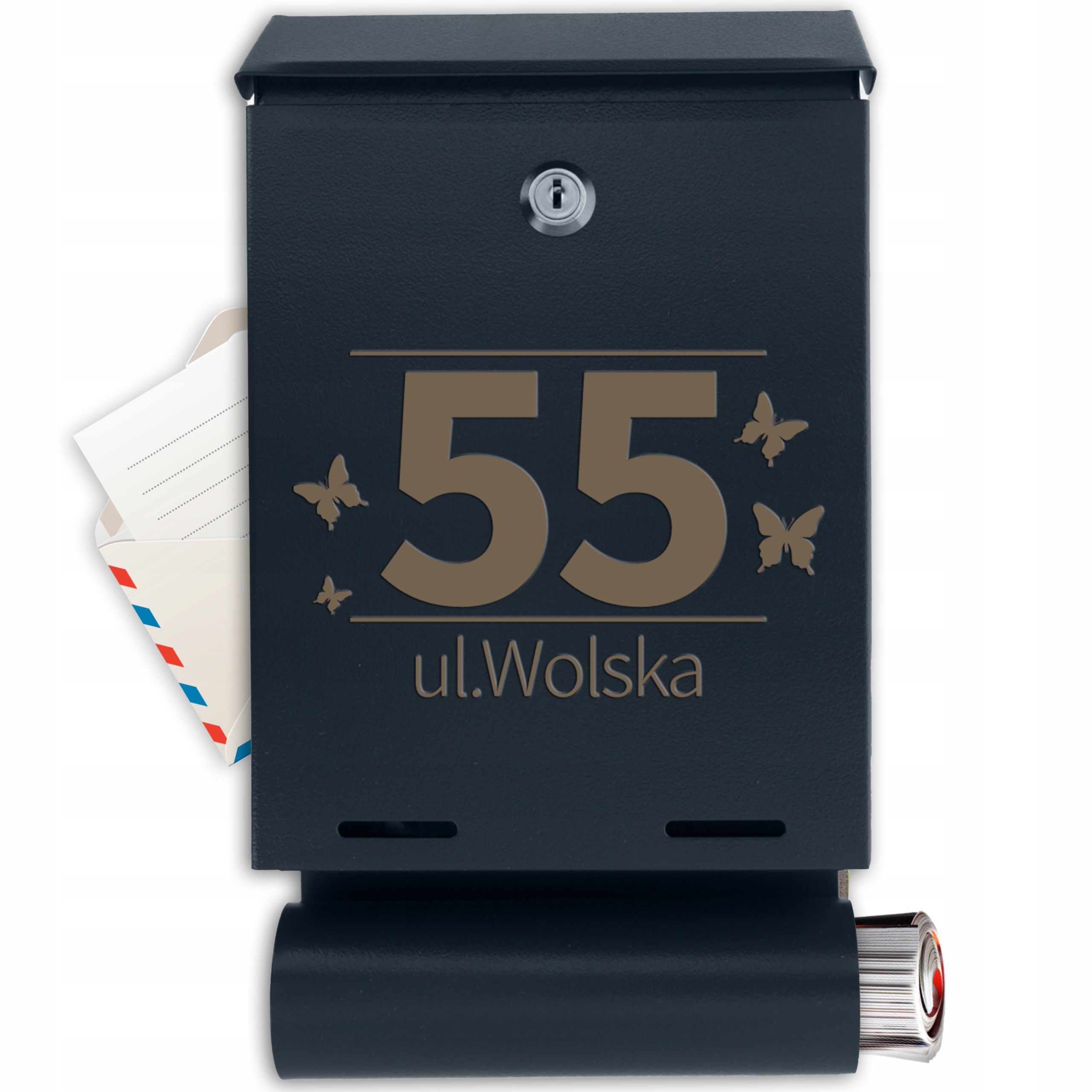 Poštovní Schránka Na Dopisy S Č. Domu A Adresou Gravírování S Tubou Psí Tlapky