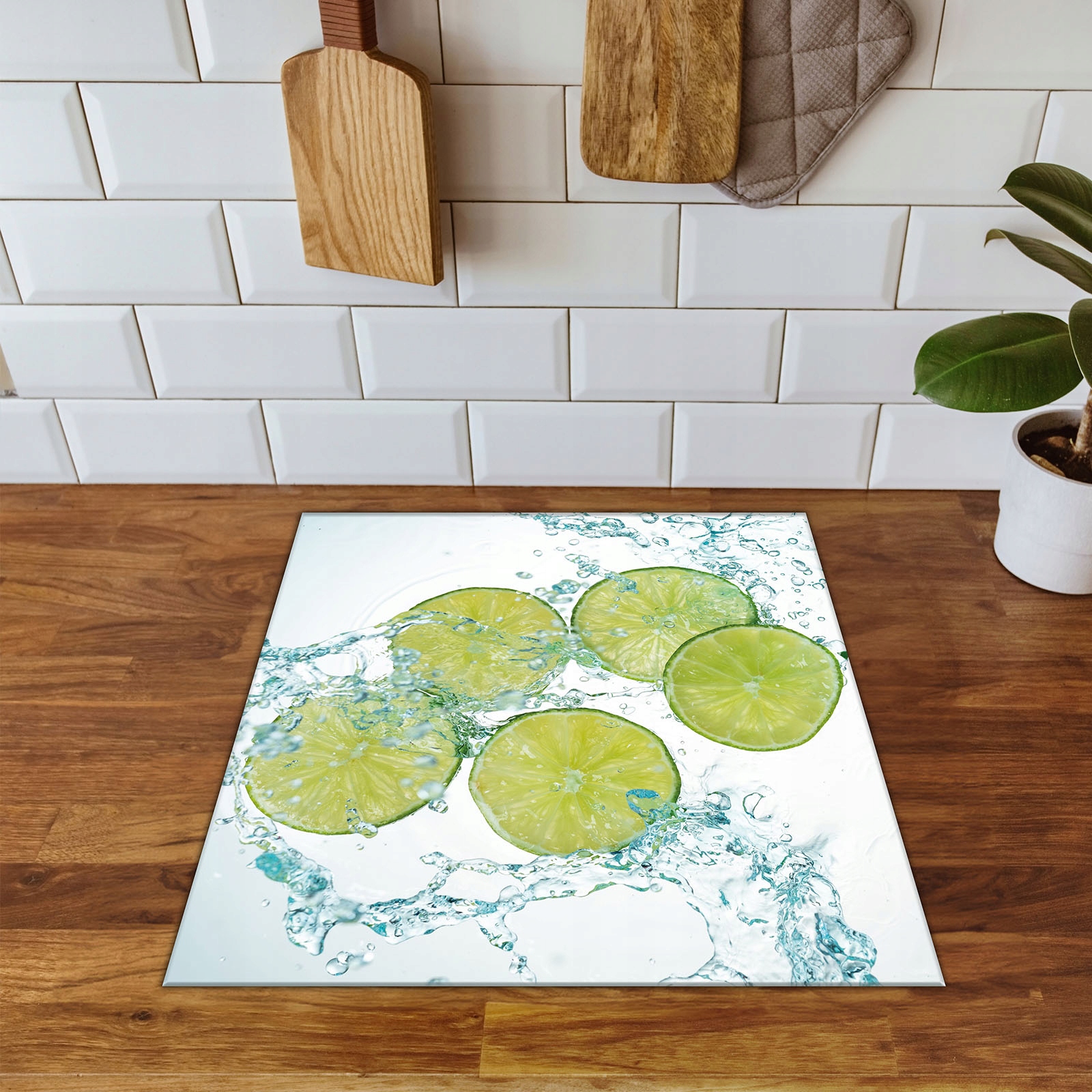 MATA OCHRONNA NA KUCHENKĘ BLAT DEKORACJA 45x52 woda - limonka Marka inna