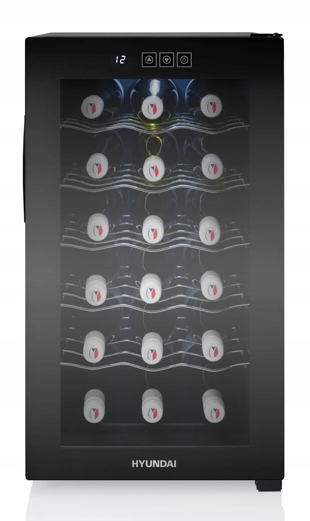 Winiarka Na 18 Butelek Lodówka 48L Chłodziarka Do Win Napojów Led Hyundai