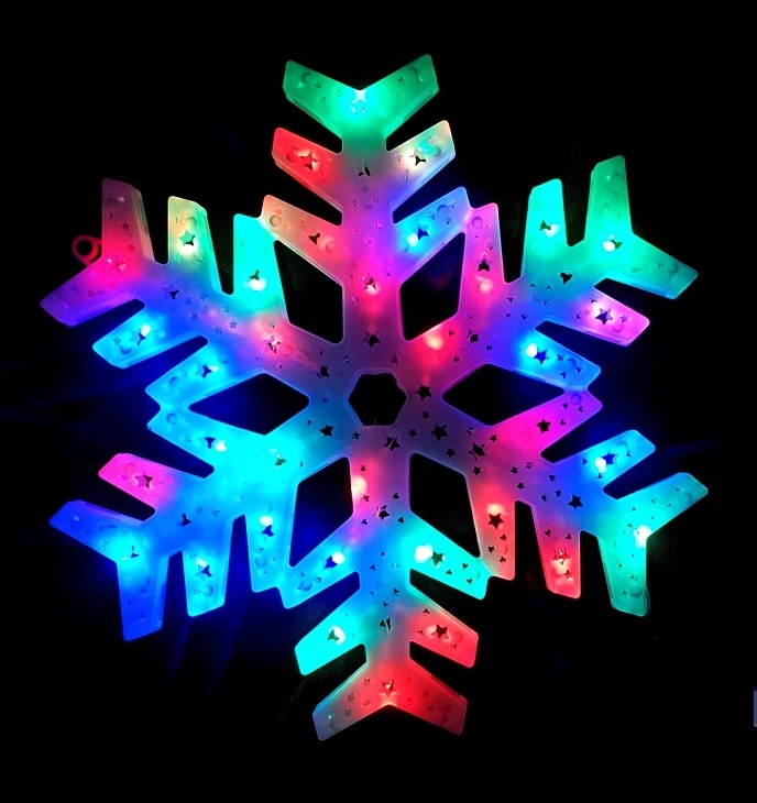 OZDOBA ŚWIĄTECZNA W OKNO ŚNIEŻYNKA MULTIKOLOR LED Motyw inny