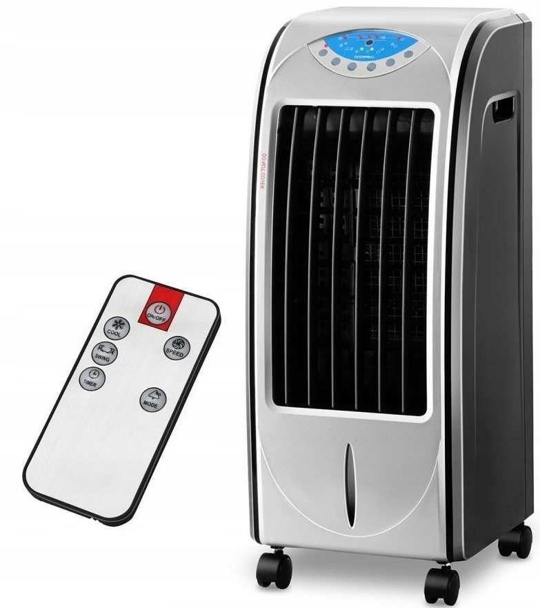 Klimator ewaporacyjny wentylator na pilota podłogowy termowentylator 4w1 Funkcje programator czasowy zdalne sterowanie