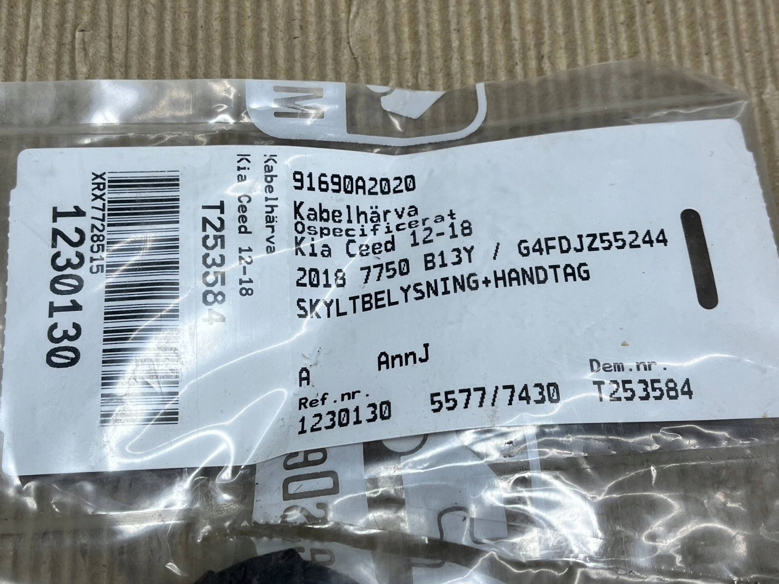 Câblage Électrique KIA Ceed 91690A2020