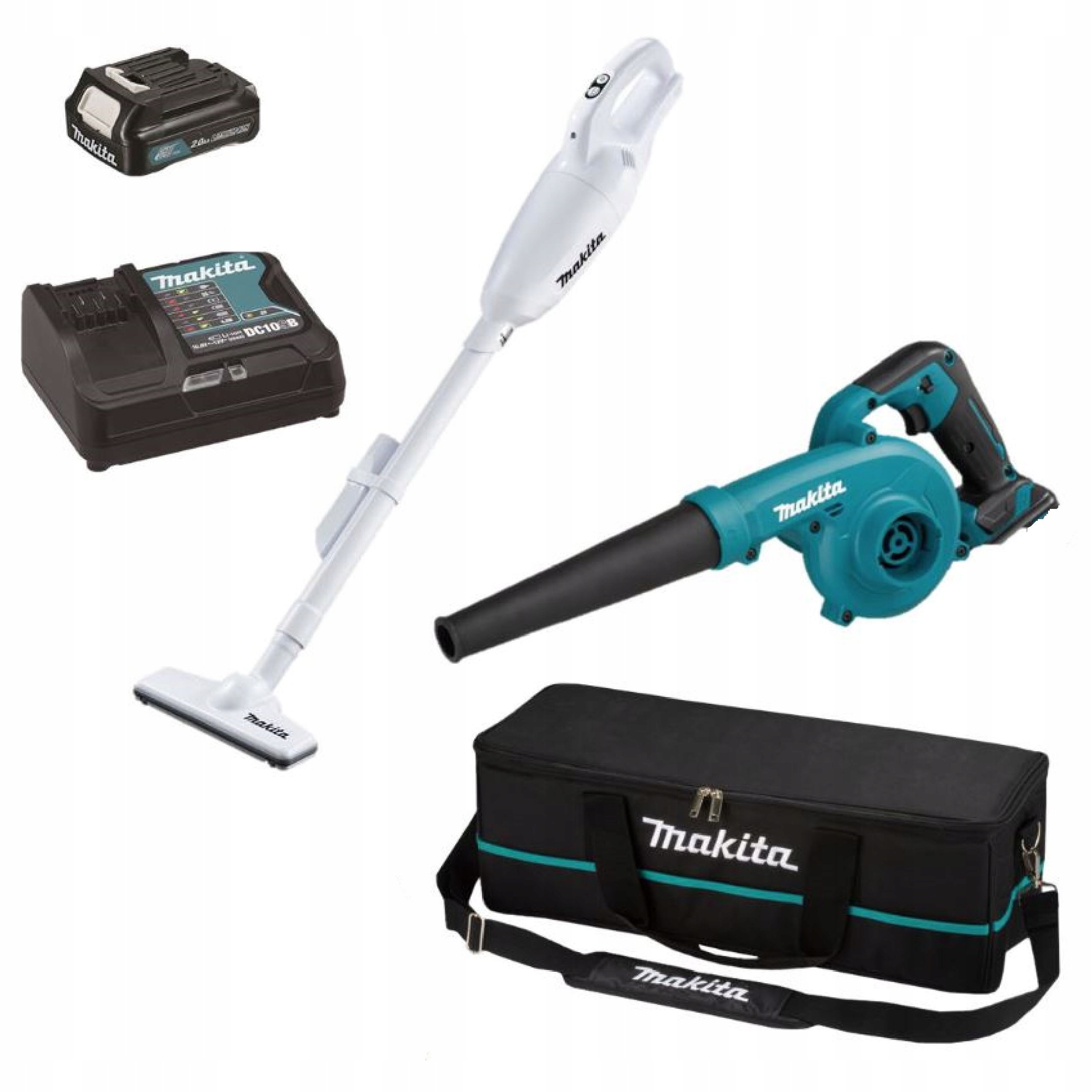 Makita Zestaw Combo dmuchawa UB100D odkurzacz CL108FD Cxt 12V CLX245SAX1