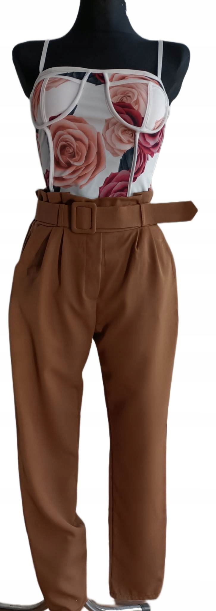 eleganckie spodnie brązowe r.S Marka New Collection