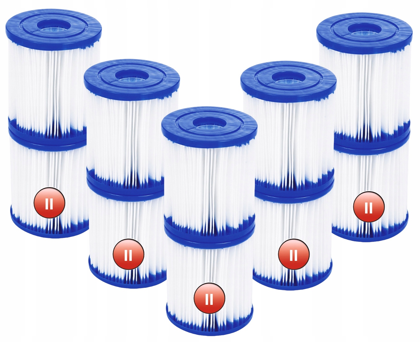 10x Filtr Do Pompy Basenu Bestway Wkład Typ II