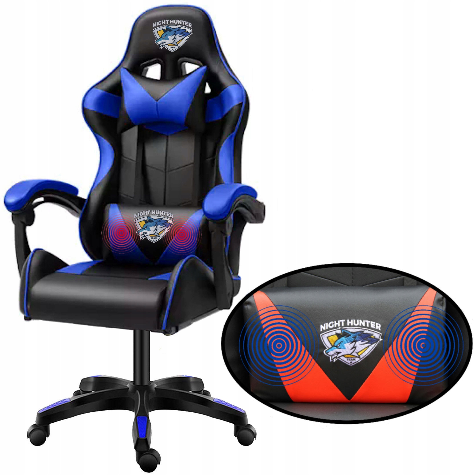 ІГРОВЕ КРІСЛО GAMING Bucket Rotatable + МАСАЖ