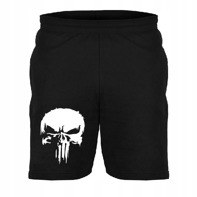 KRÓTKIE SPODENKI MĘSKIE SZORTY NADRUK PUNISHER Rozmiar XXL
