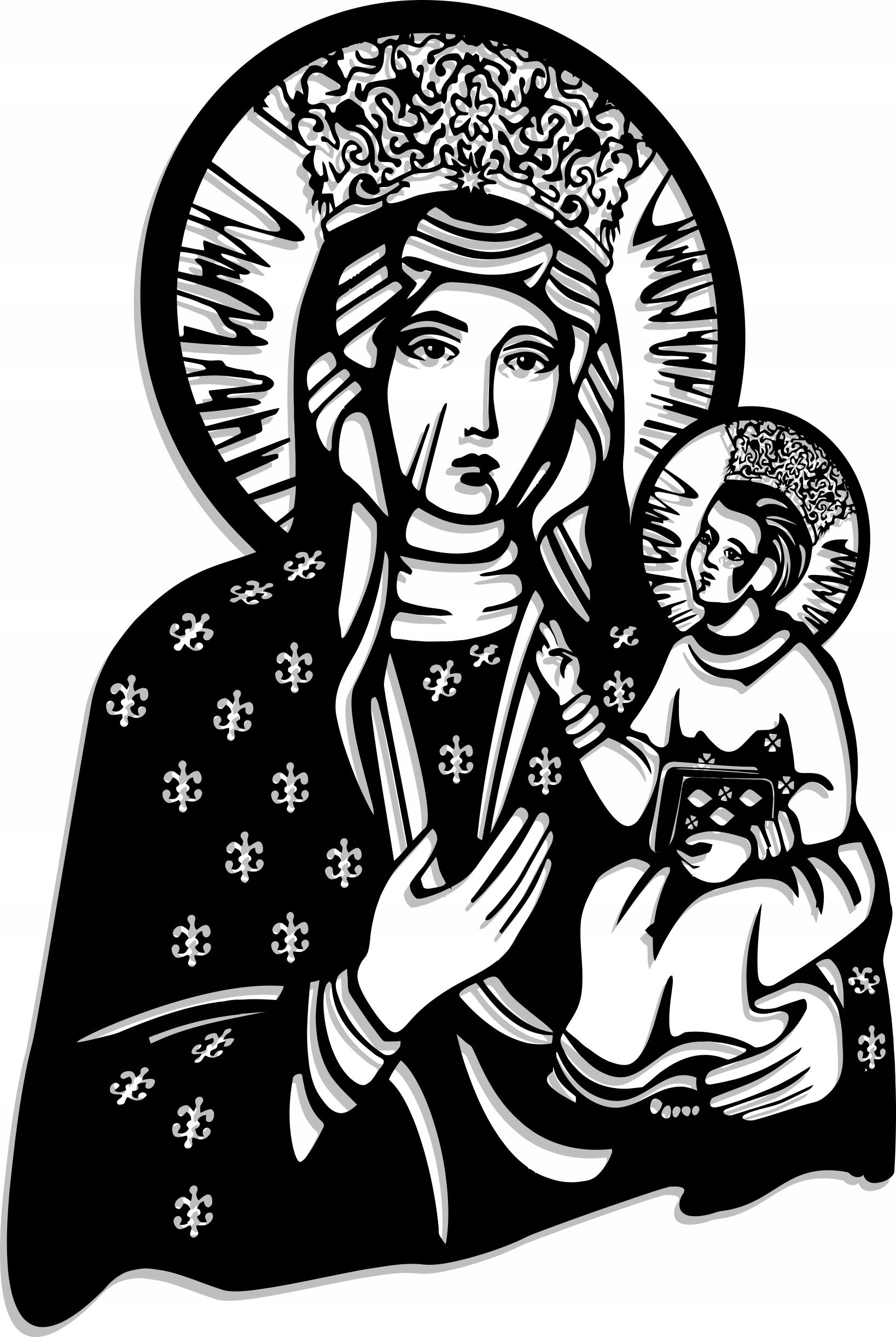 Obraz dekorácia Panna Mária Čenstochovská hrubý 100 cm devocionália