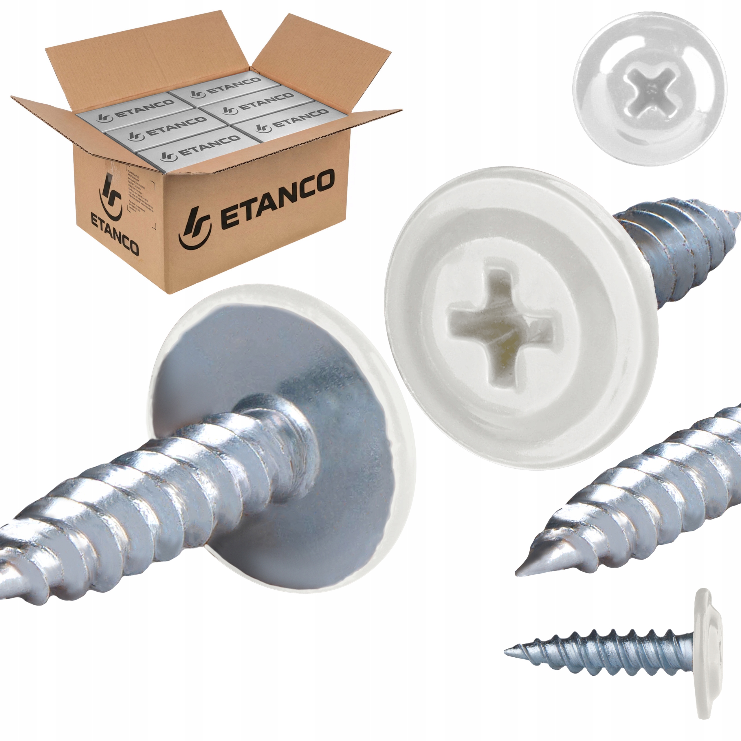 Podložkové skrutky do dreva 4,2 x 16 mm Ral 9010 2000 ks Etanco Gm-s