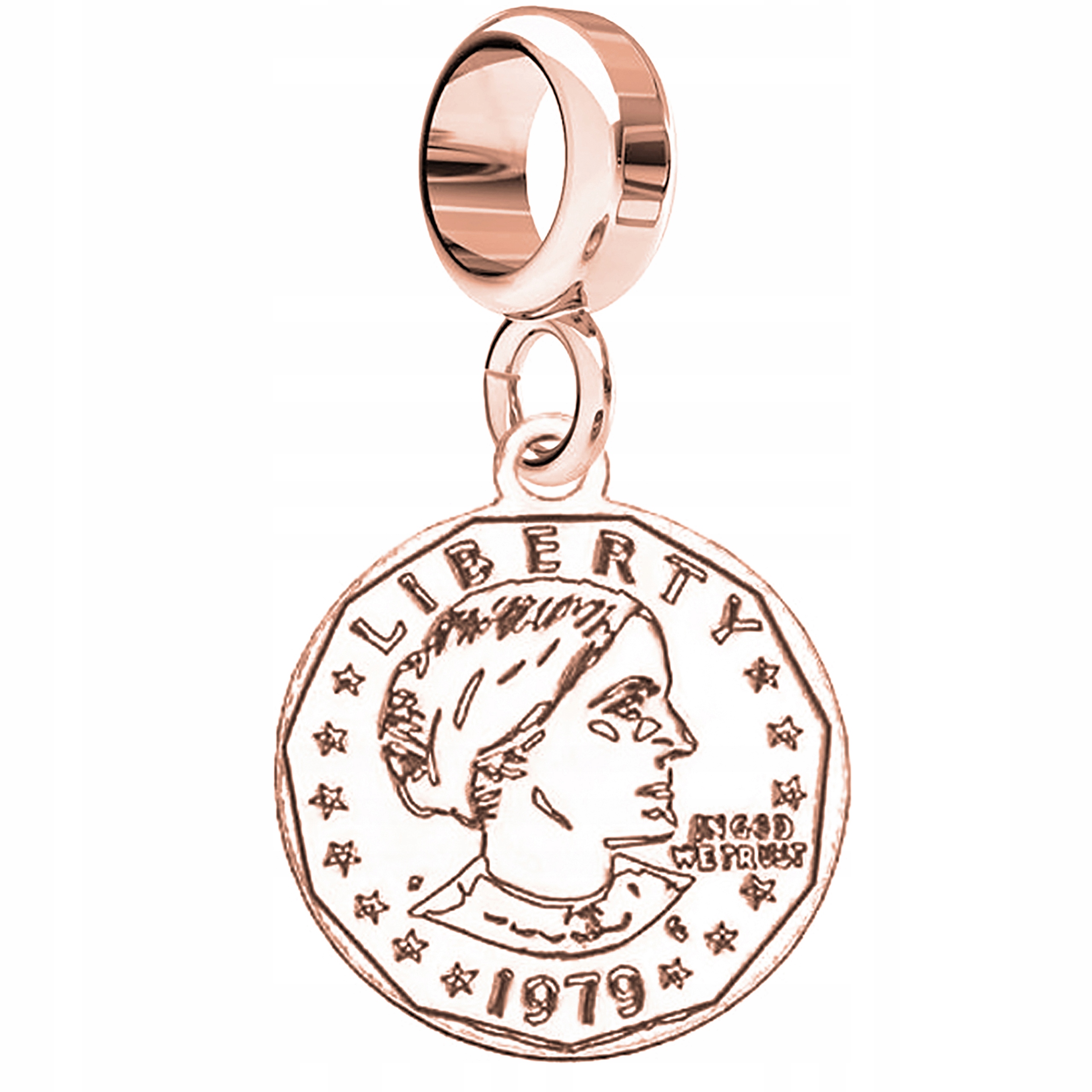 Přívěsek Moneta, růžové zlato, stříbro 925