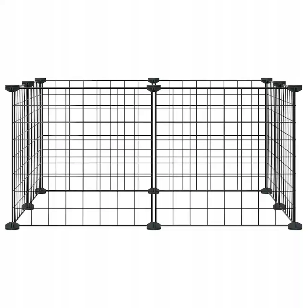 vidaXL Klec pro zvířata, 8 panelů, černá, 35 x 35 cm, ocelová