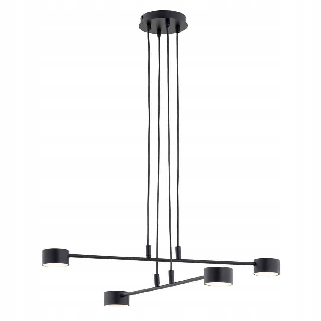 Čtyřnásobná minimalistická závěsná lampa černá 70 cm do jídelny Emibig