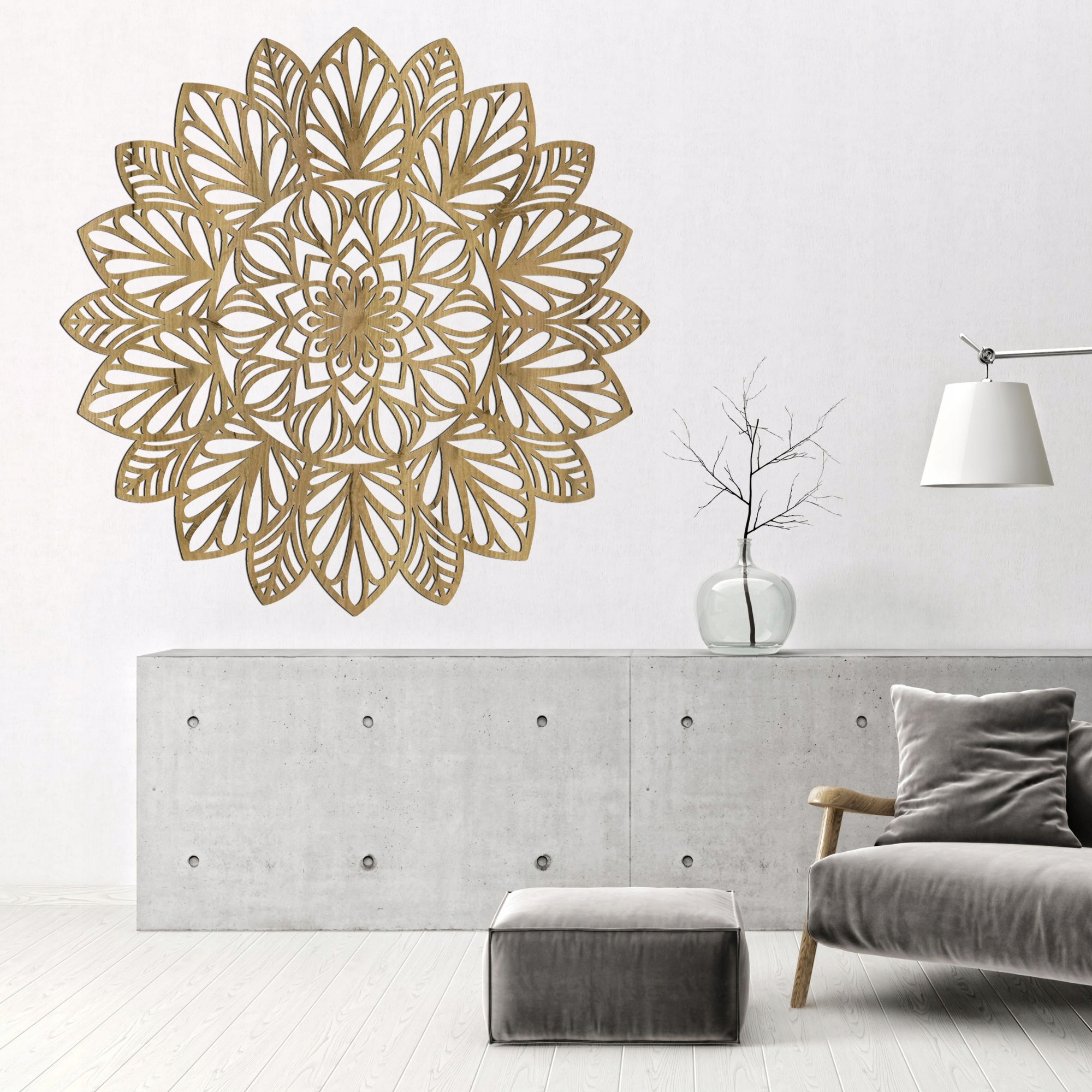 Ďalšia dekorácia na stôl, Mandala, Drevený obraz, 180 cm Zlatý Dub