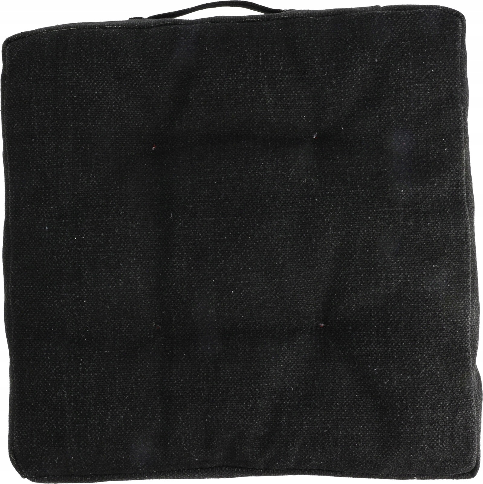 Zahradní polštář prošívaný, bavlna, suchý zip, 40 x 40 cm, černý
