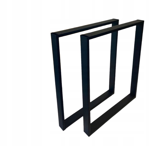 Nohy Na Stůl Kovové Černé 60x72 CM Profil 6x2 CM Loftové 2 Ks