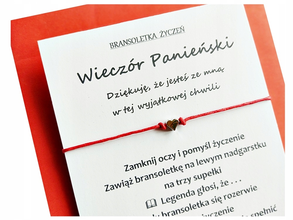 

Wieczór Panieński Podziękowanie Bransoletka Życzeń