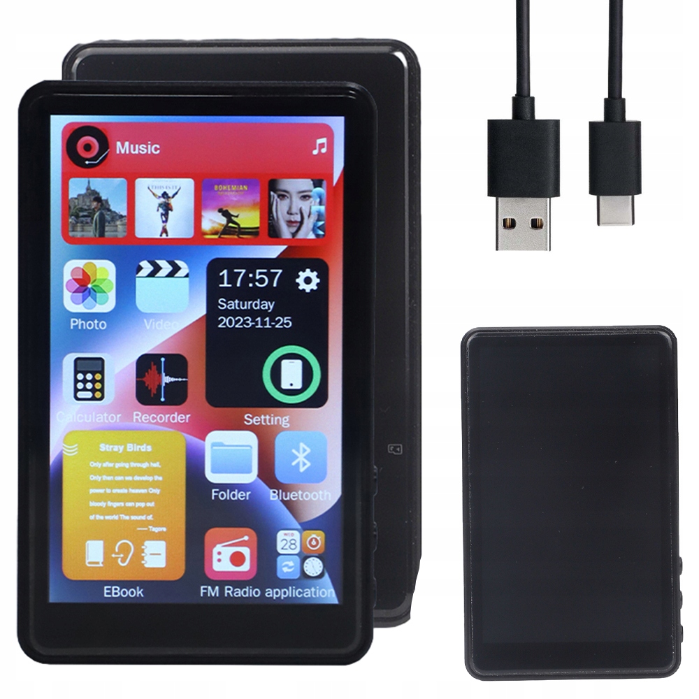 MP3 Přehrávač Bluetooth Dotykový 16GB Rádio Fm Sport Cestování